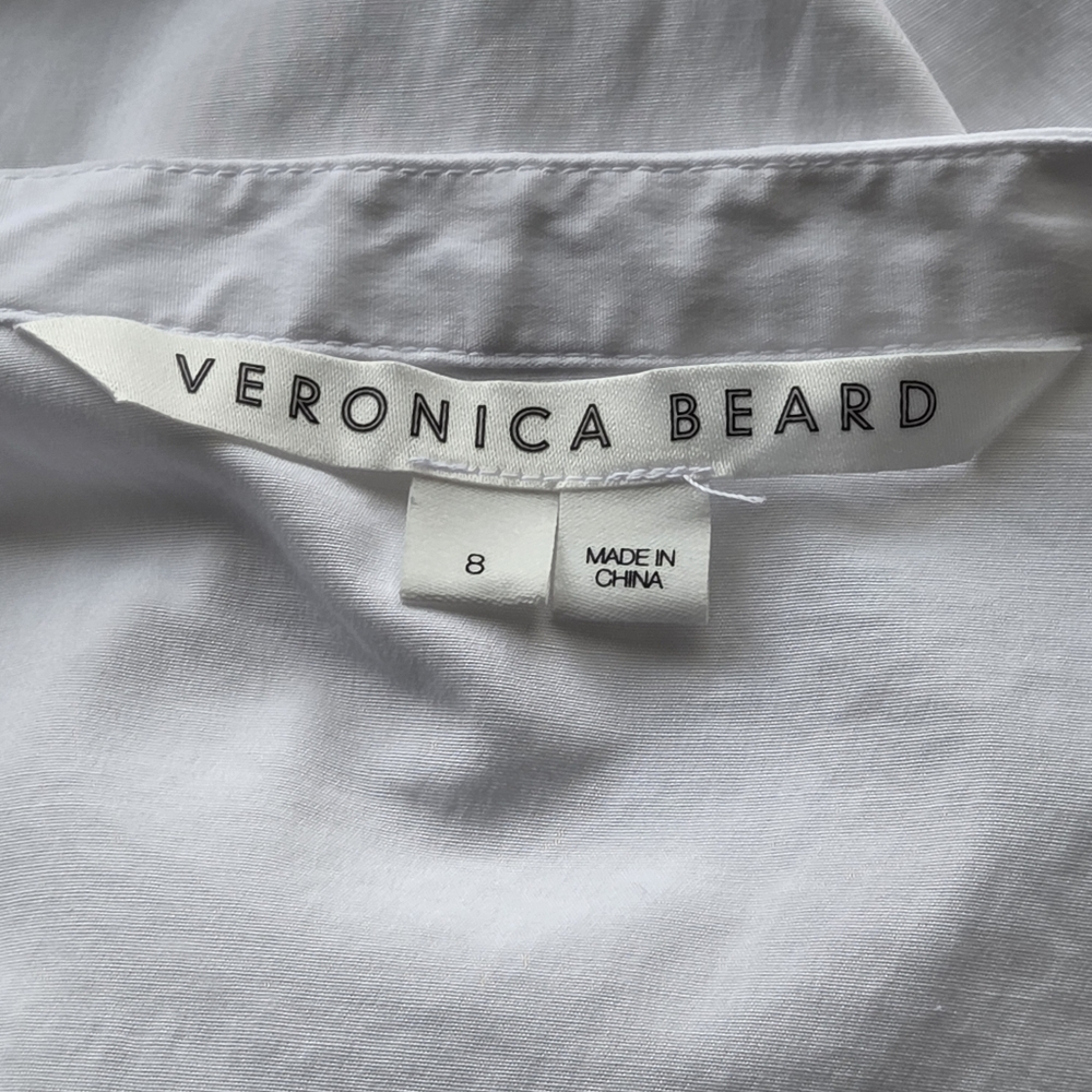 Veronica Beard Ruched Shirt Dress White Size 8 - Picture 5 of 6